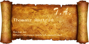 Thomasz Asztrid névjegykártya